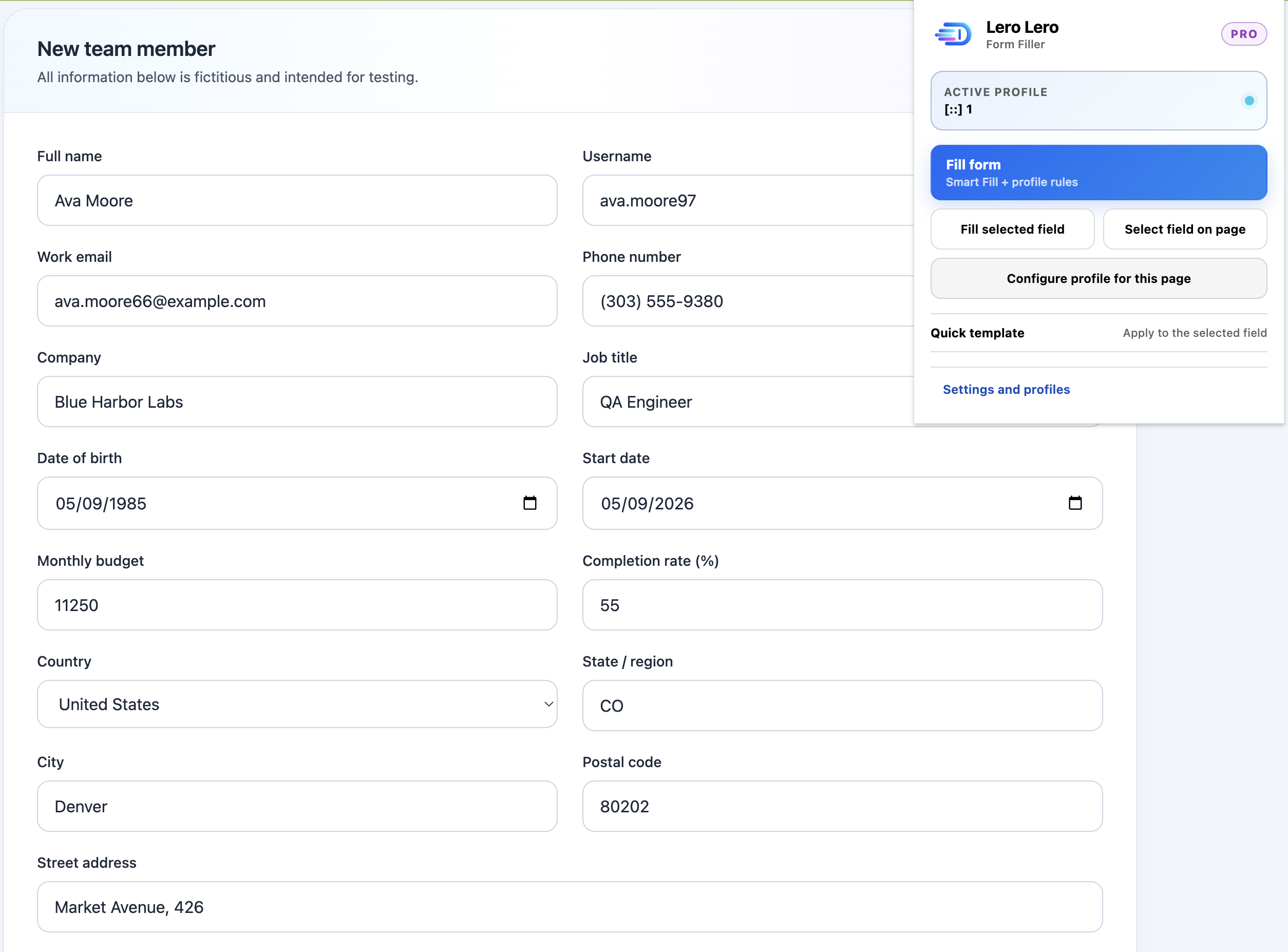 Lero Lero Form Filler product preview